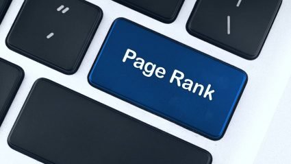 Keyboard illustration with "Page Rank" key replacing "Return"
