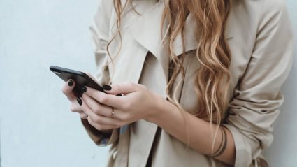 Woman shopping on mobile phone