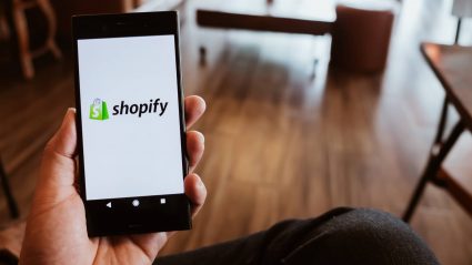 Shopify app displayed on mobile phone
