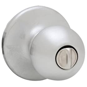 basic silver doorknob with lock