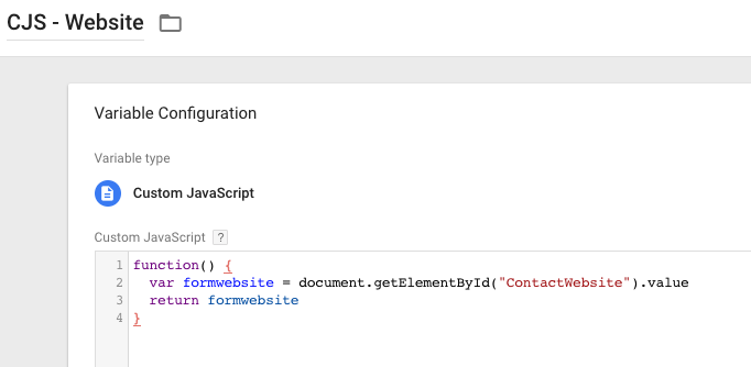 variable configuration