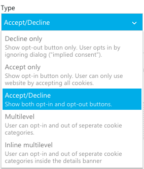 Type will dictate the rules for opting in or out for the user