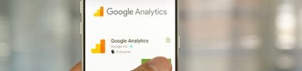 Phone showing Google analytics