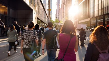 People walking through streets of New York