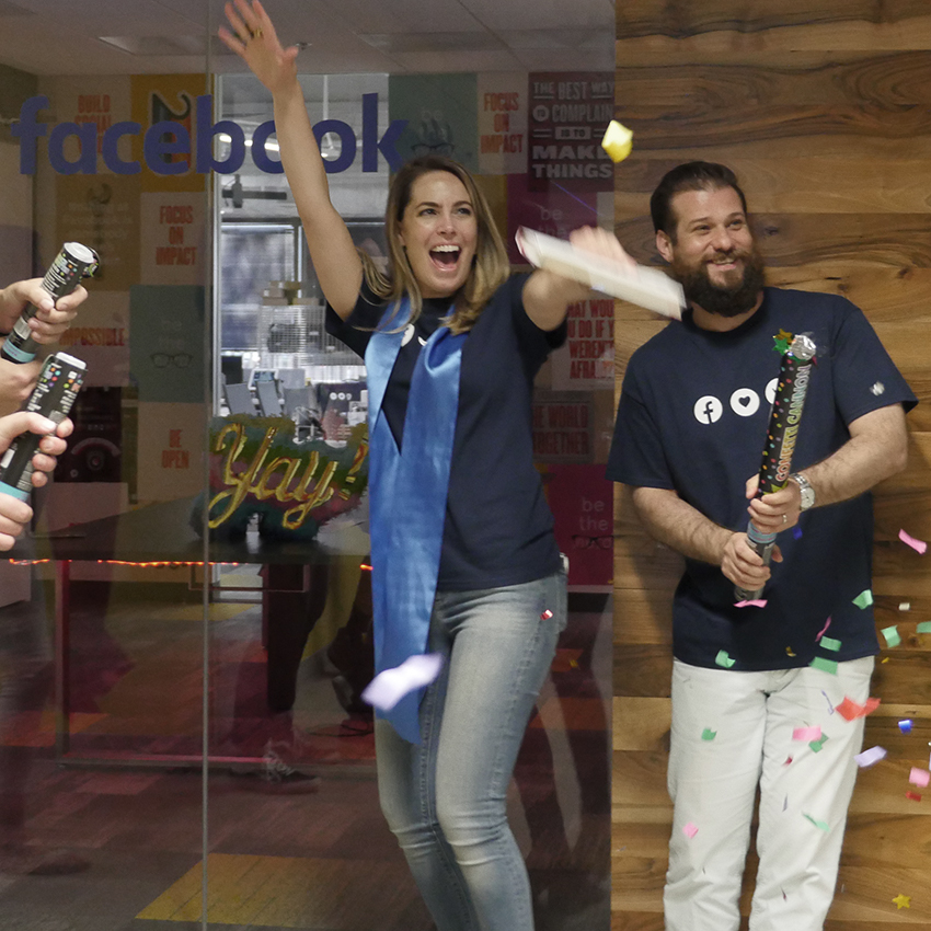 Facebook team celebrating
