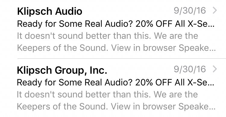 email marketing from name klipsch