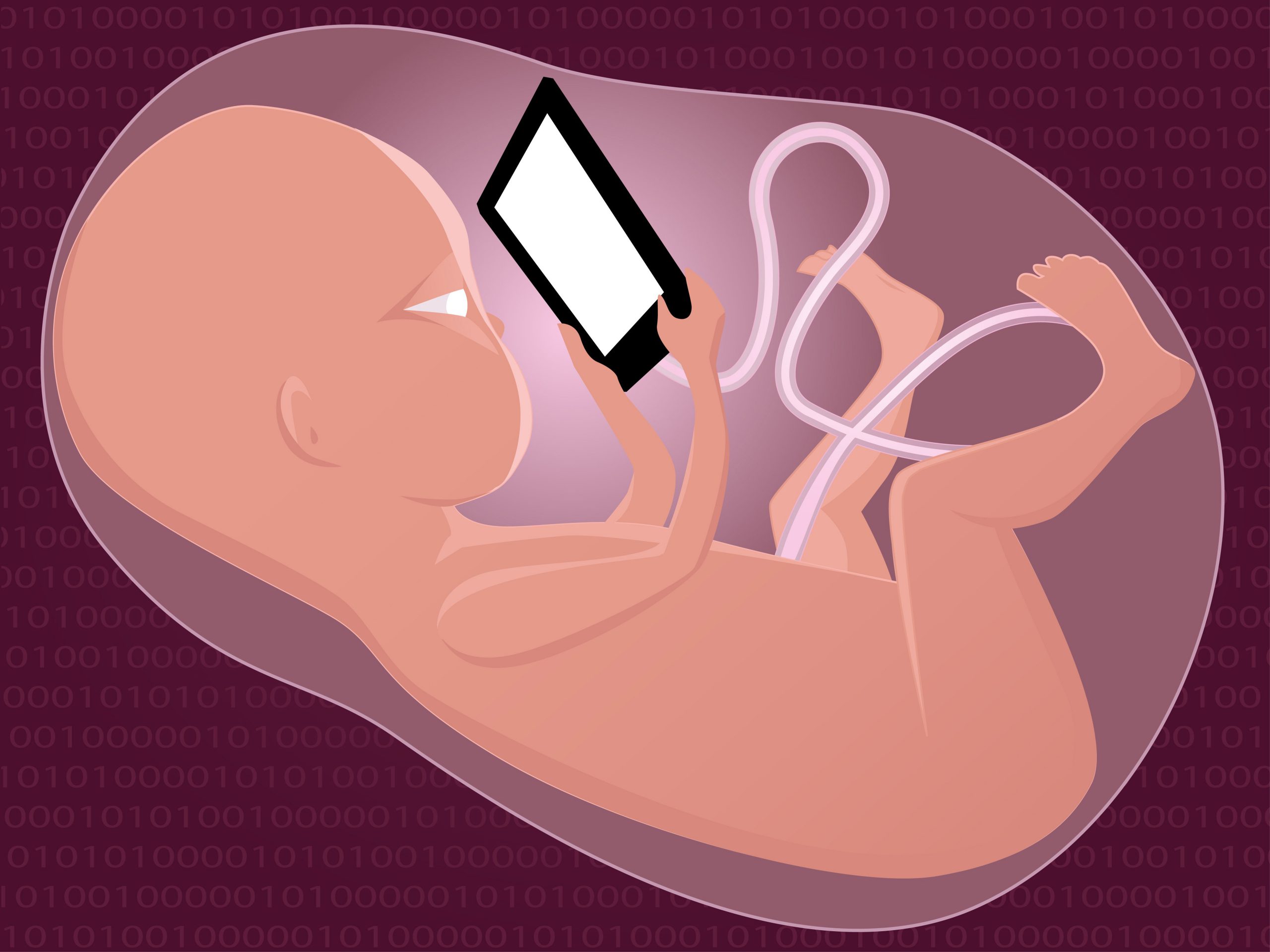 fetus on ipad illustration