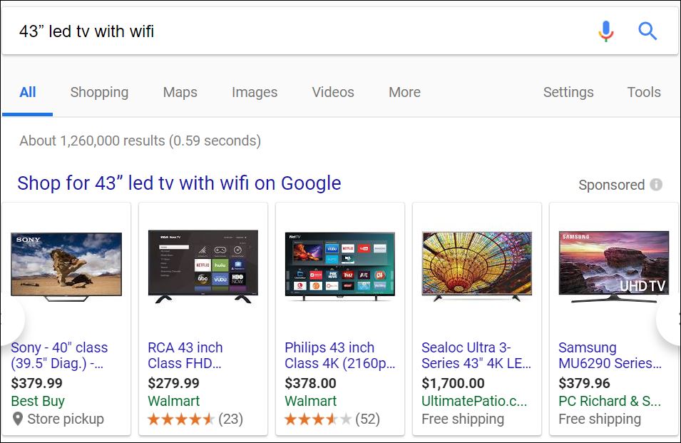 shopping search results for 43" led tv with wifi