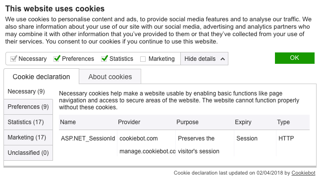 Website uses cookies