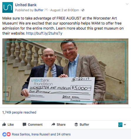 United Bank social media post. 