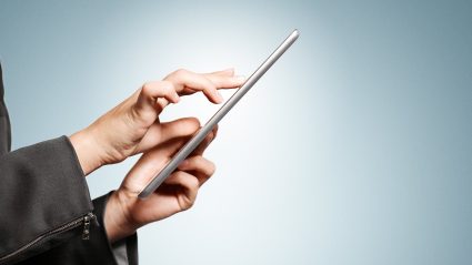 Clicking on a tablet screen