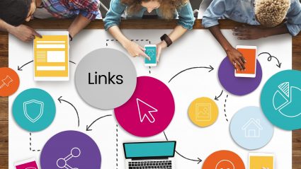 Team working together to create links
