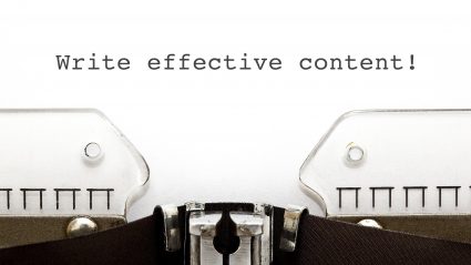 Typewriter typing effective content for SEO