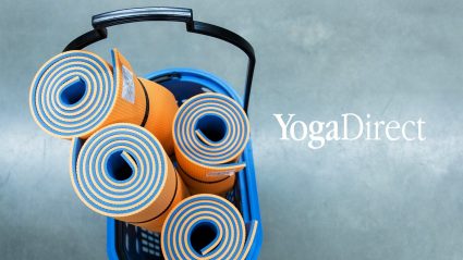 Yoga mats in shopping basket