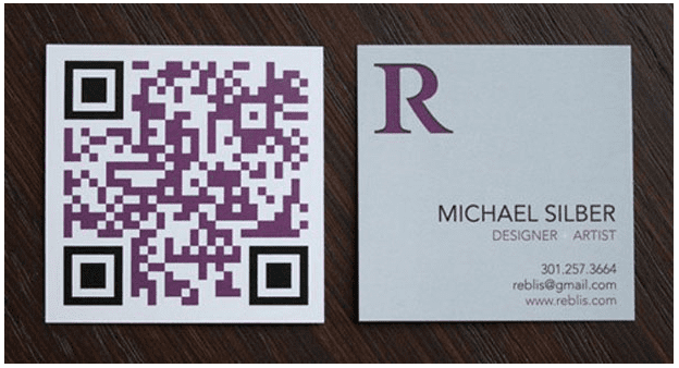 business card with qr code
