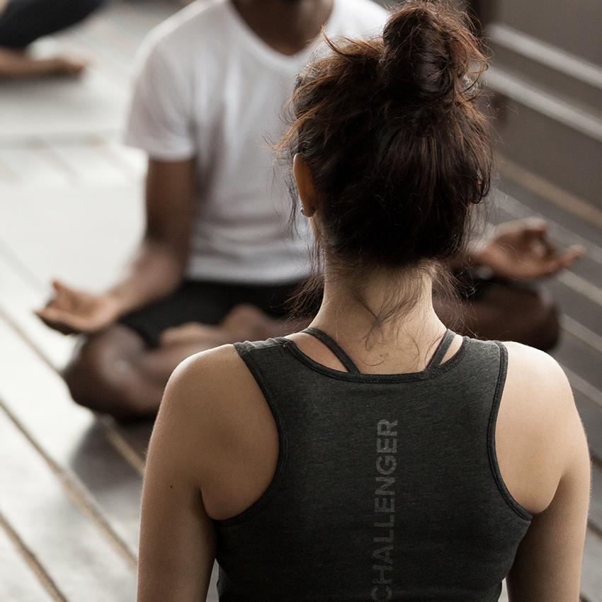 Wpromote team doing yoga