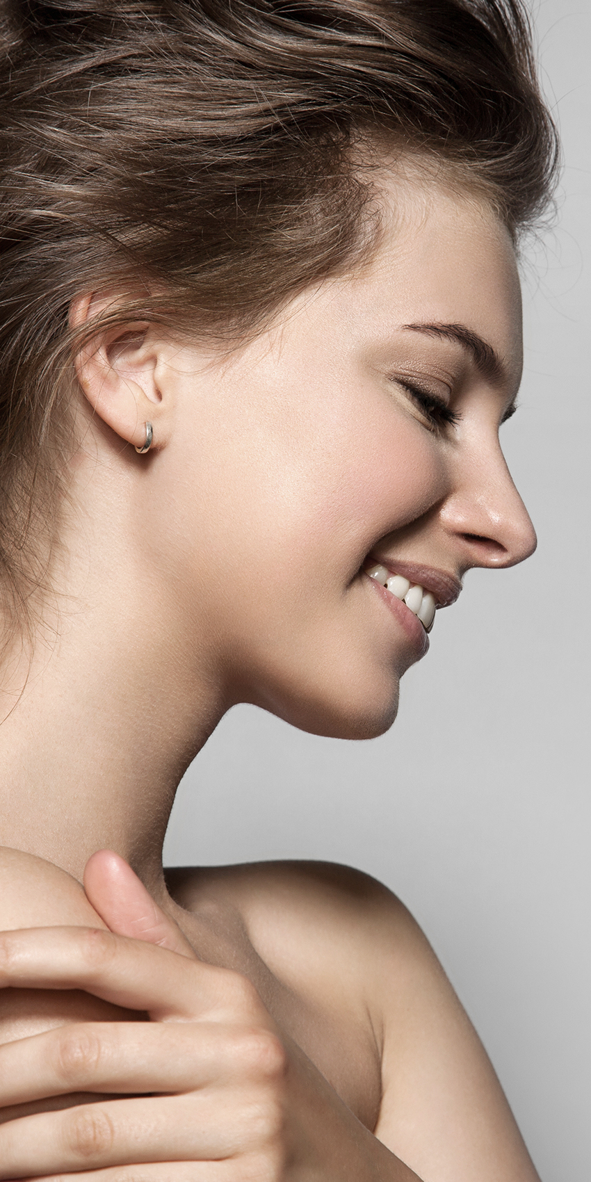 Profile of woman with glowing skin