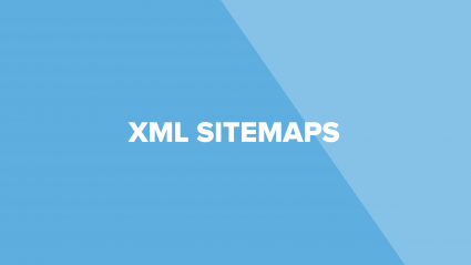 words xml sitemaps on blue background