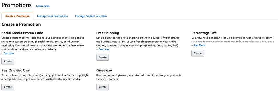 Amazon Promotions Interface