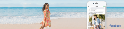 Woman on beach in soft surroundings brand clothes