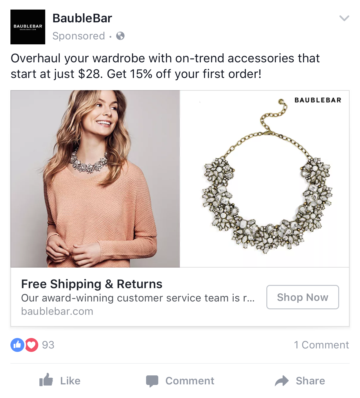 baublebar product sponsored ad