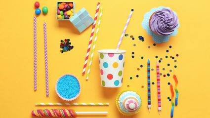 curated content candy and dessert flat lay