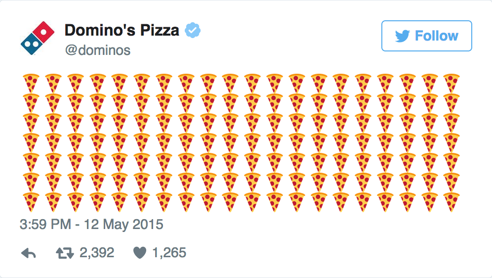 Domino's pizza using pizza emojis