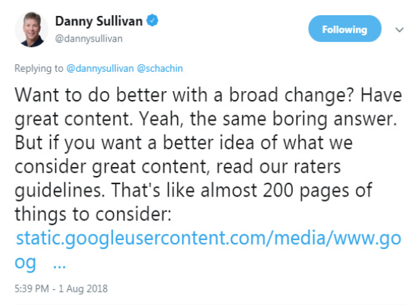 Danny Sullivan tweet