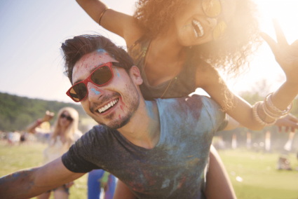 Couple at outdoor festival