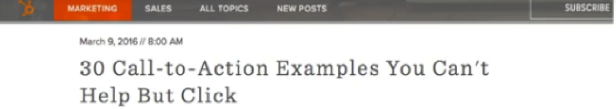 Blog headline with "list" format