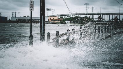 hurricane water coming up over street