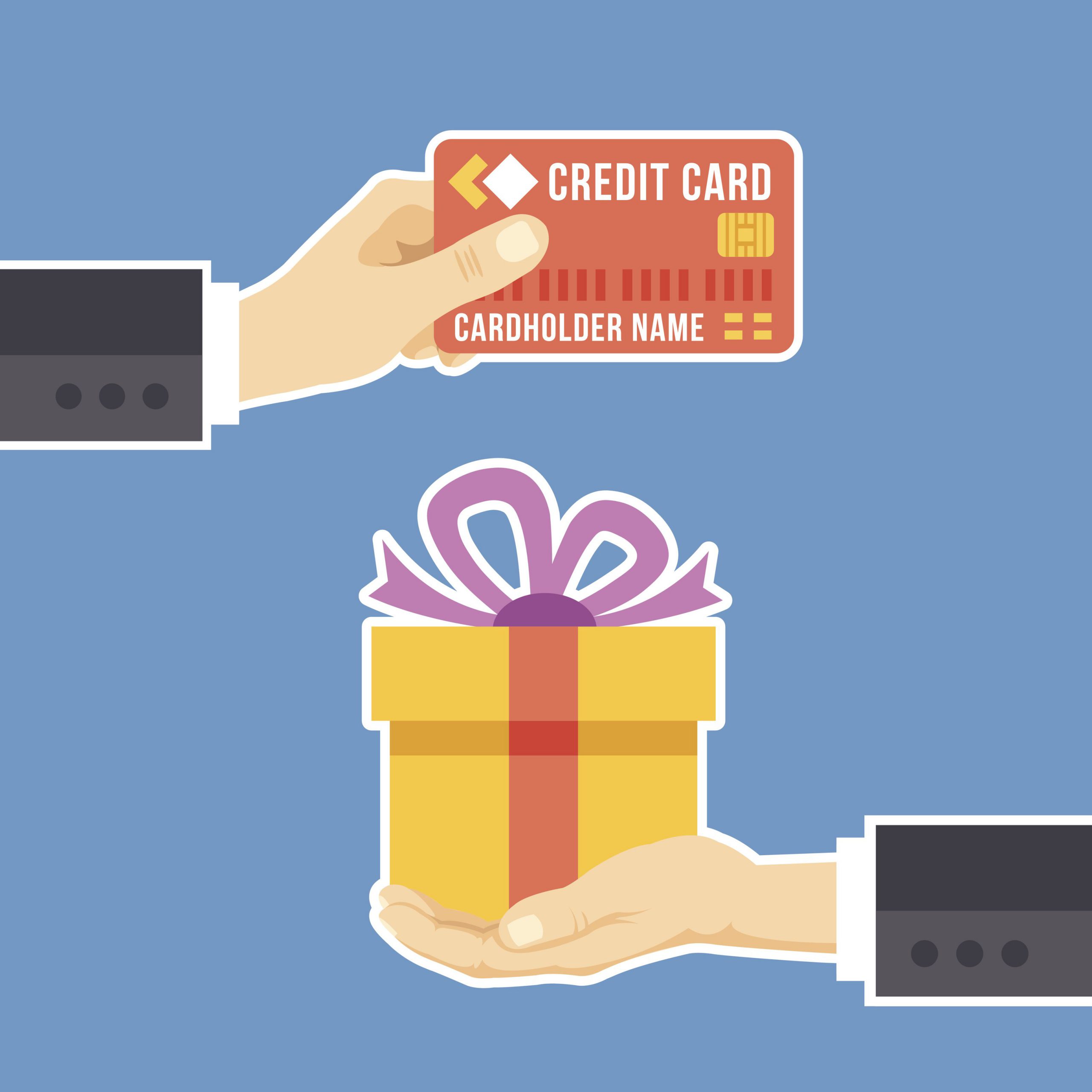 illustration of credit card and gift