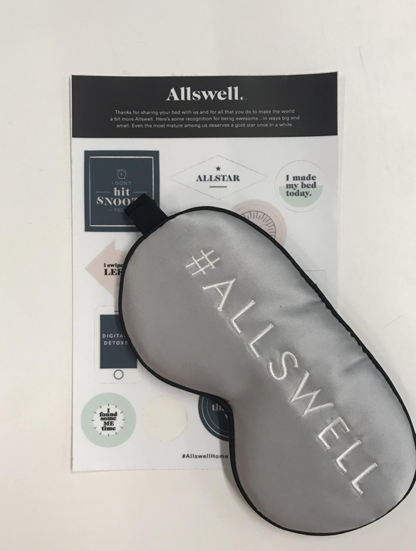 Allswell catalog and eye mask