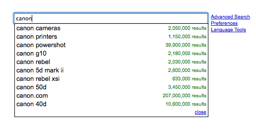 Google AdWords Keyword tool for SEO purposes.