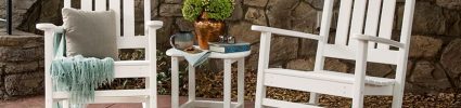 Polywood chairs on outdoor patio