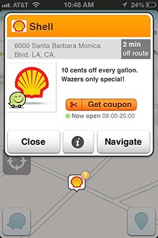 Digital Billboard in Waze app. 