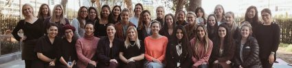 Group of young working women