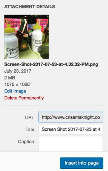 adding attachments into a wordpress page