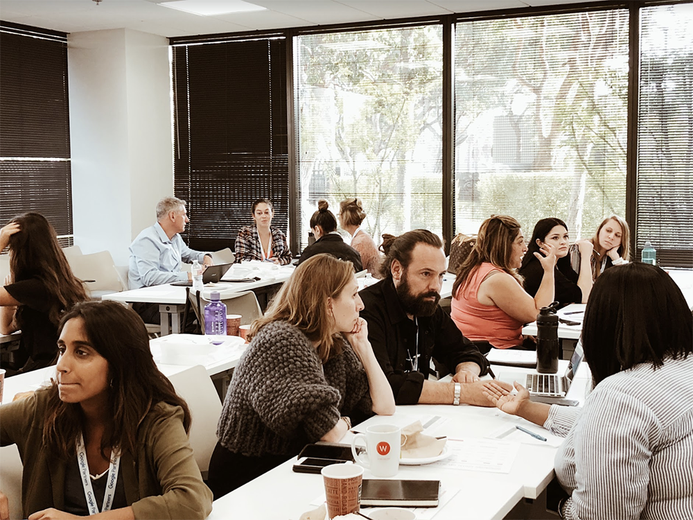 wprobono day attendees working together in workshop