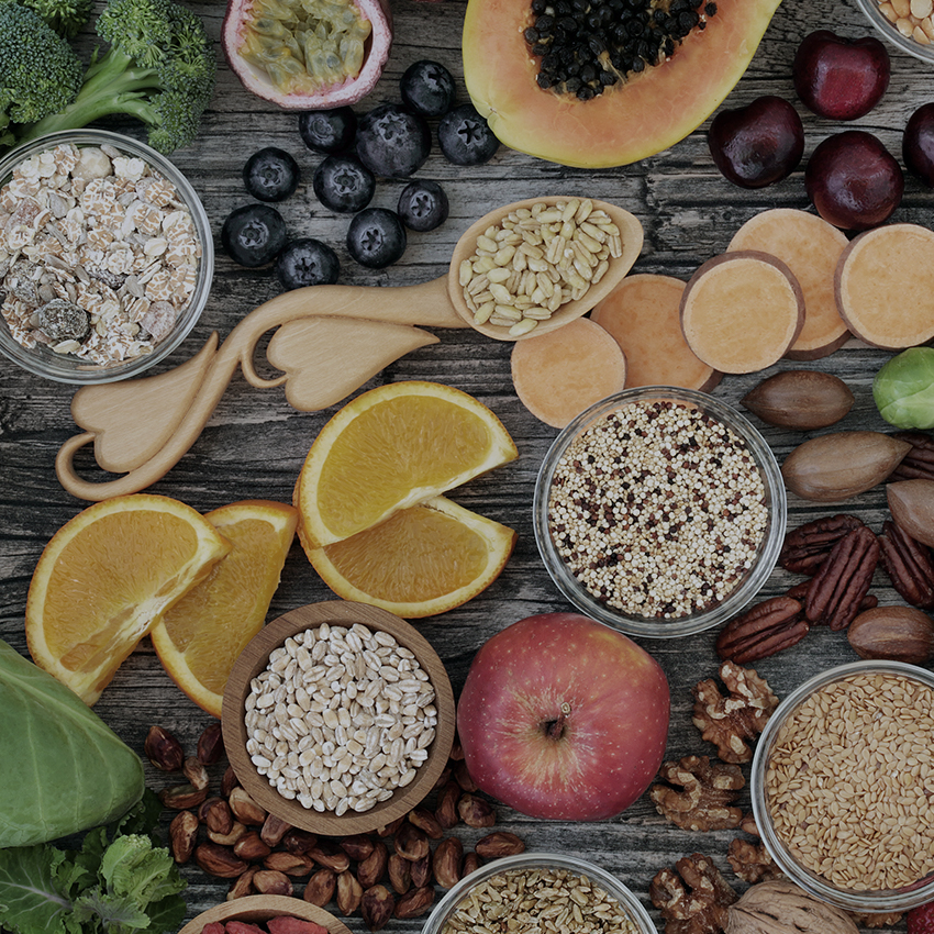 Organic vegetables and grains