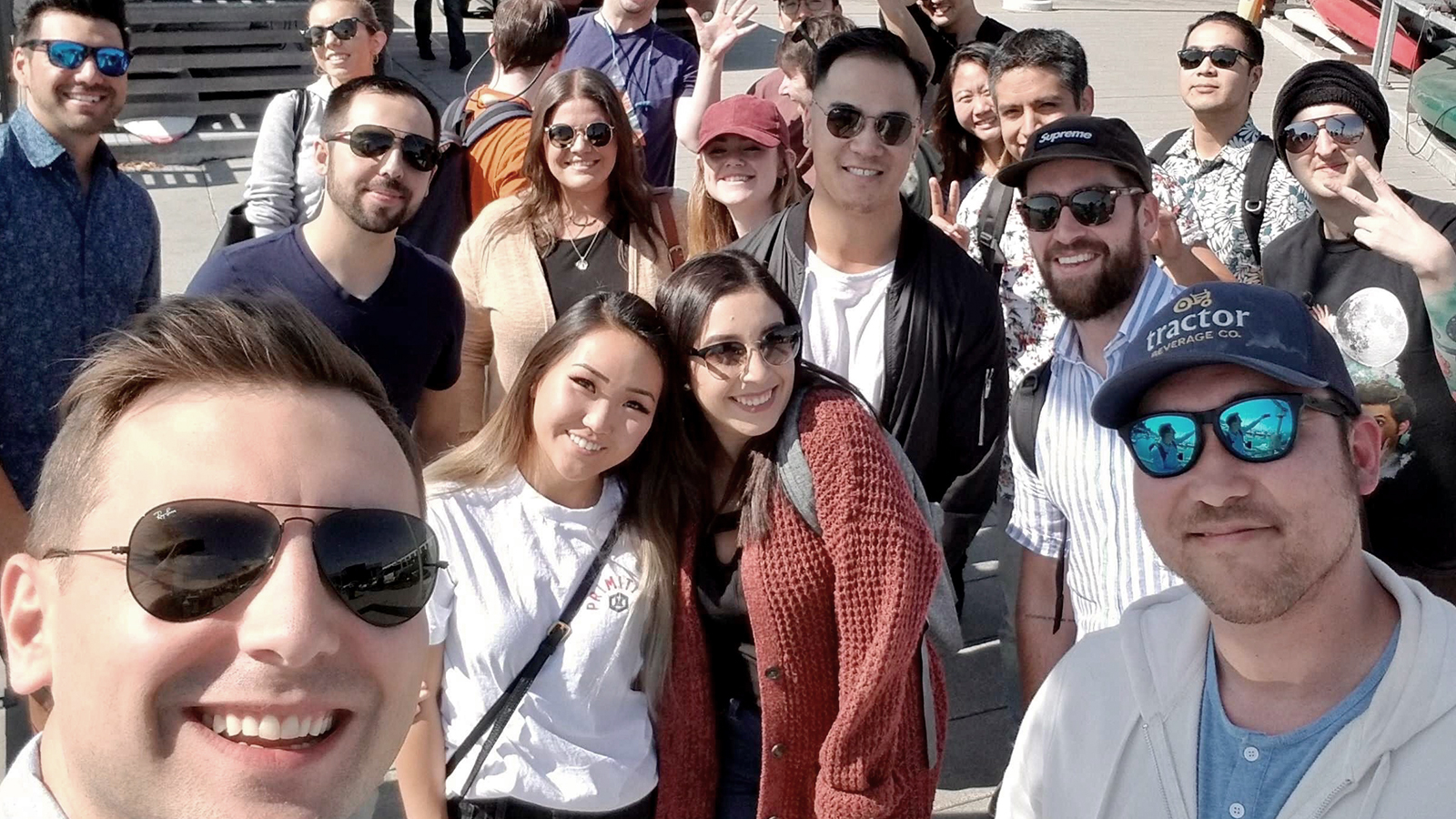 Team smiling at the camera