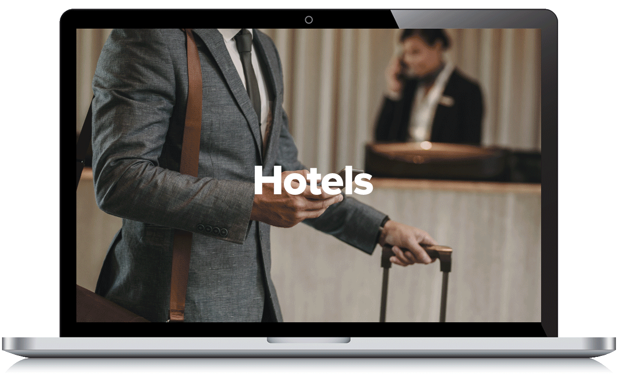 laptop scrolling through hospitality sub verticals
