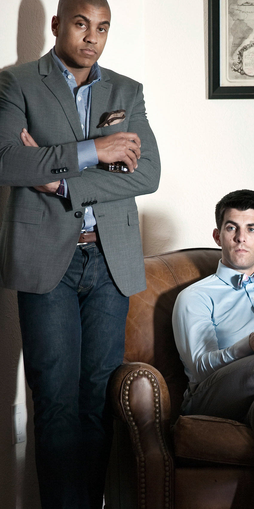 three men in mizzen and main clothing