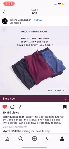 Moving text overlay on facebook ad