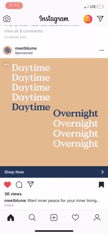 Faking movement using static images in facebook ad