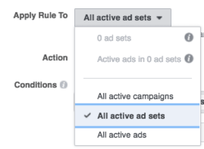 FACEBOOK automated rules