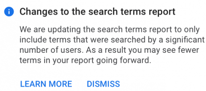 Google Ads Search Terms Report announcement