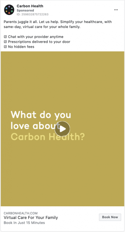 carbon health digital marketing ad