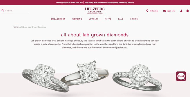 all about lab grown diamonds product page