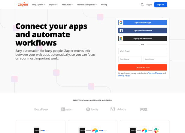 zapier educational product page